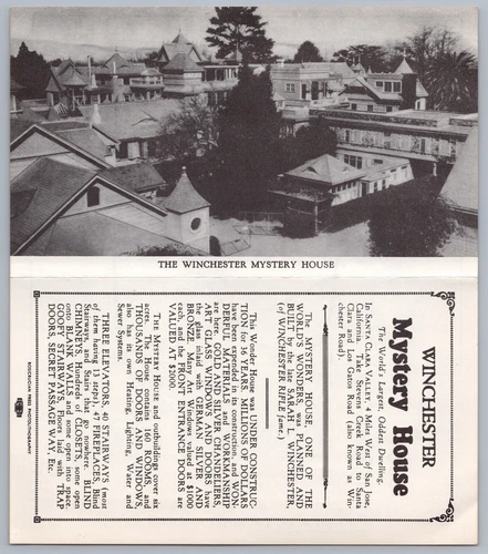 The Winchester Mystery House San Jose CA California Vintage Brochure B1