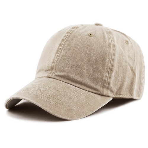 The Hat Depot Low Profile Dad Cap – 100% Cotton Pigment Dyed Baseball Hat, Khaki/Black, One Size Fits Most - View #3
