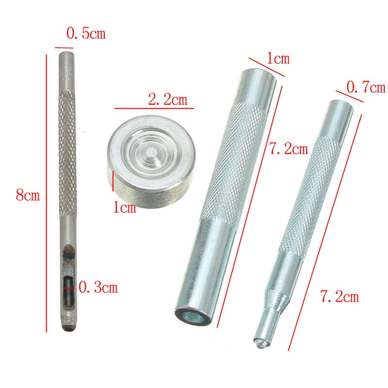 Lot De 30 Boutons Pression Métal Noir 15 Mm + Outil De Pose (4 Pièces)