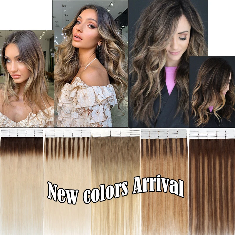 Tape In 100% Real Thick Human Hair Extensions Tape On Skin Weft 40pcs Grey 100g - Image 3 of 4