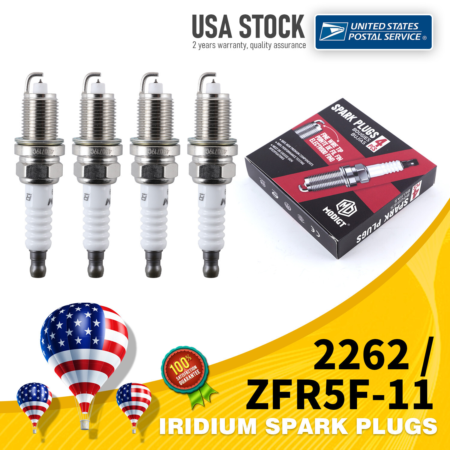 4Pcs High-Performance ZFR5F11/2262 Resistor Spark Plugs Fit Mazda Millenia 1995-2002