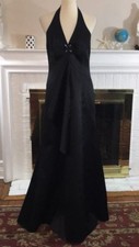 🌹Laundry By Shelli Segal Black Satin Evening Gown Sz 10