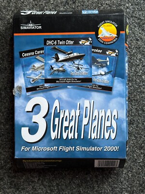 PC Spiel Addon 3 Great Planes for Flightsimulator 2000 in Big Box OVP