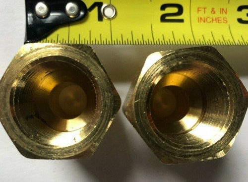Lot of 2 Parker 222P-8-6 1/2" FNPT x 3/8" MNPT Brass Reducing Adapter Fittings