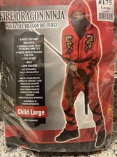 Red Dragon Ninja Costume Child Medium/ Large