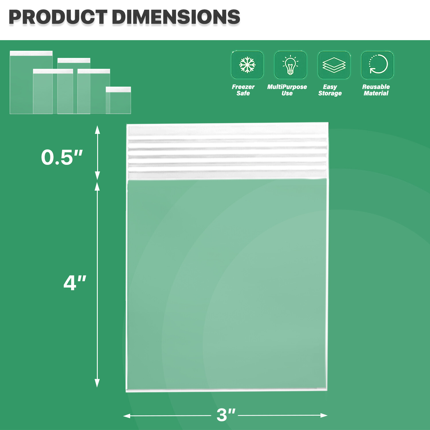 x100, 4.0 Mil Thickness Zipper Reclosable Plastic Bags, Ultra Heavy