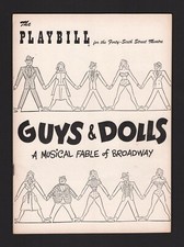 Frank Loesser "GUYS and DOLLS" Robert Alda / Sam Levene 1951 Playbill / Ticket