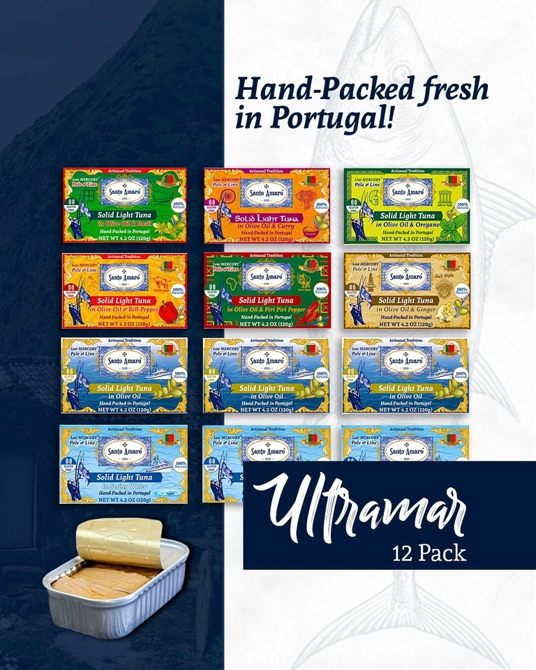 SANTO AMARO POLE & LINE WILD TUNA VARIETY 12 PK 样品 - ULTRAMAR - 8 种口味 — 第 2/4 张图片