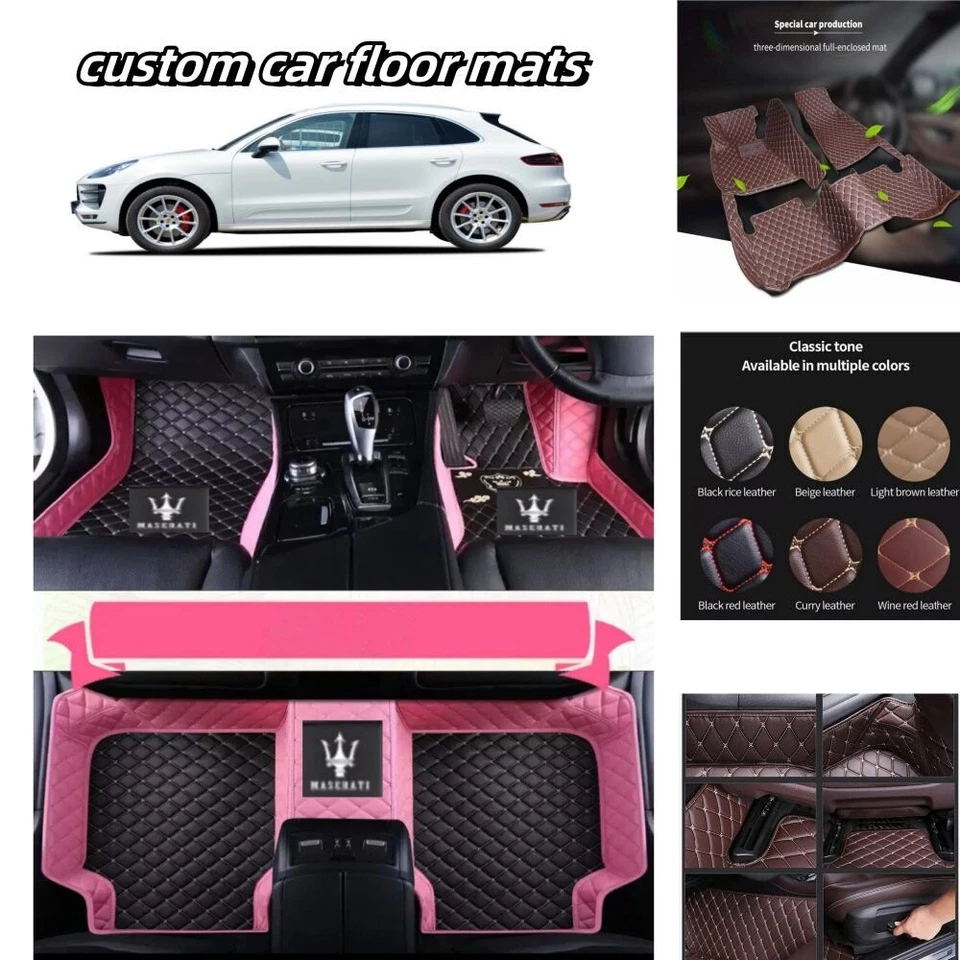 For Maserati All Models Car Floor Mats Leather Waterproof Auto Rugs Carpets Mats Foto 4 de 4