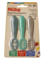 Nuby Baby's First Spoons, 6 Months , 3 pack, BPA Free, Brand New