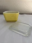 Pyrex Refrigerator Dish Yellow 12 oz 1 1/2 Cup w Lid Vintage