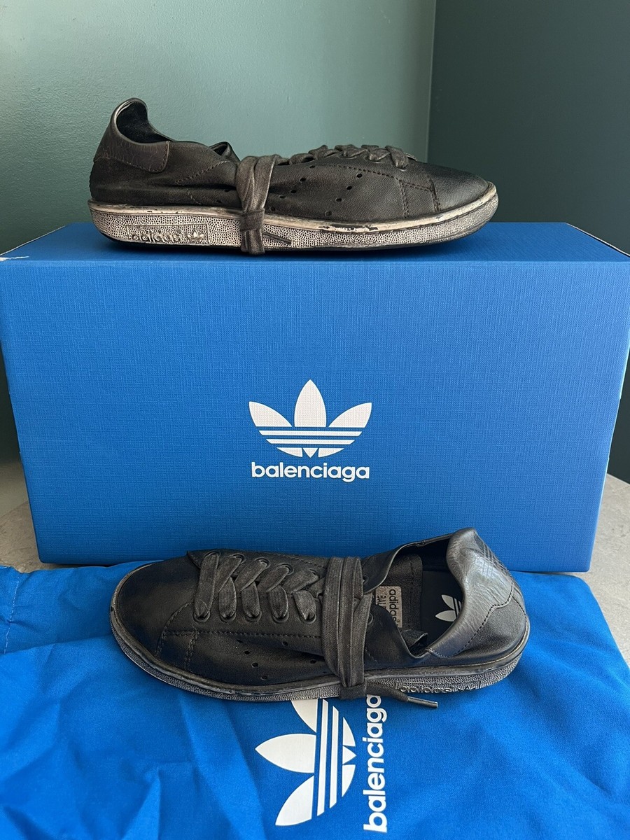 NIB Balenciaga x Adidas Stan Smith Sneakers Black Worn-Out 36 / 6