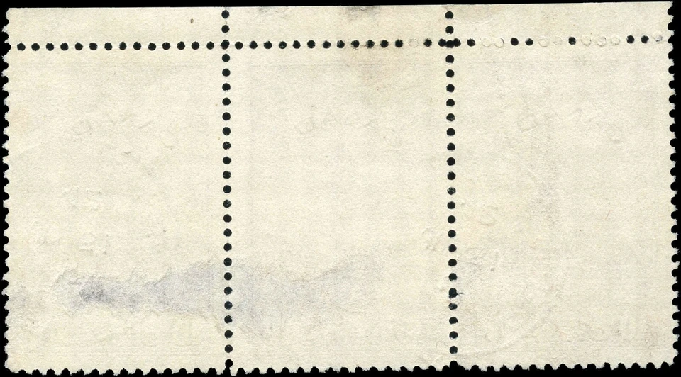 Canada Used VF Strip/3 10c 1942 Scott #257 Parliament Buildings War Issue Stamp Foto 2 de 2