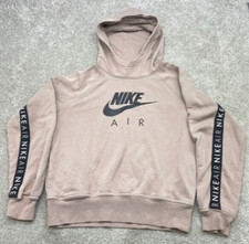 Nike Air Hoodie BV5132 218 Women's Medium Taupe Graphic Center Swoosh 5173