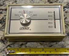 Vintage Lennox Thermostat Model No. 17G1701 Color: Beige Untested 8816 E8