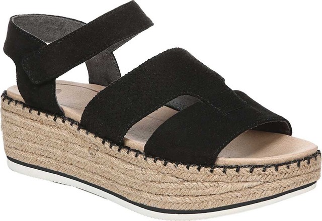 Dr. Scholl's Chill Espadrille Sandal (Womenâs) in Black Microfiber Fabric - NEW | eBay