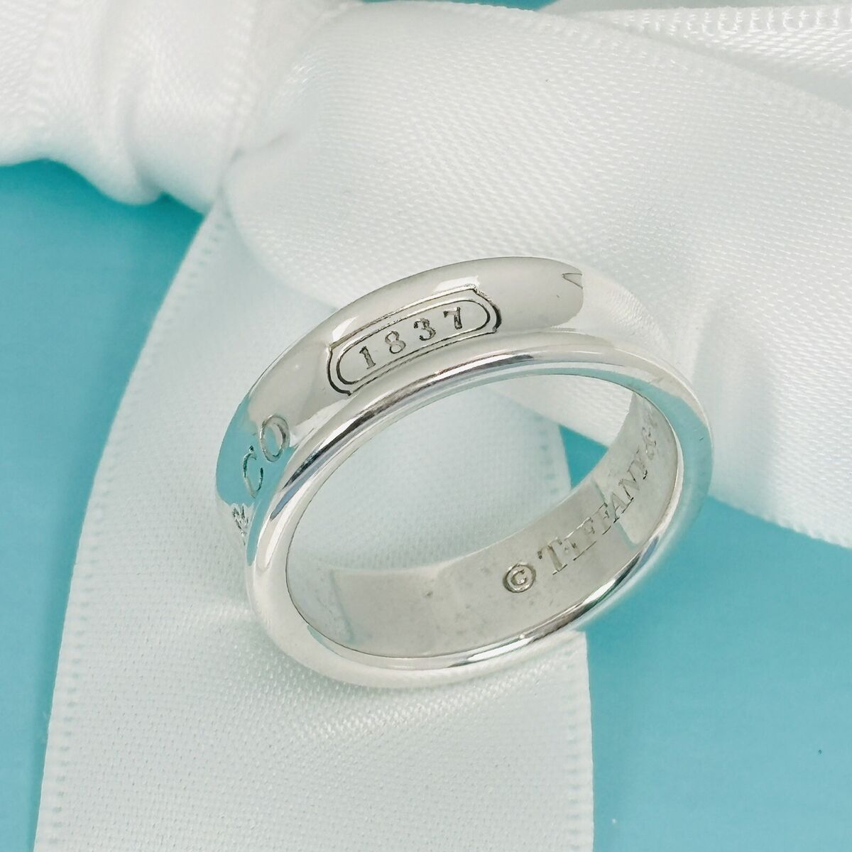 Size 8.5 Tiffany & Co 1837 Ring in Sterling Silver | eBay Size 8.5 Tiffany & Co 1837 Ring in Sterling Silver | eBay