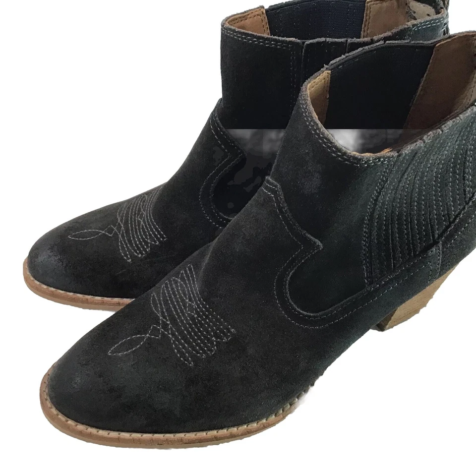 Mujer 7.5 DOLCE VITA Jones Western Azul Hielo Gamuza Botín Zapato con Tacón Tirador Foto 2 de 4