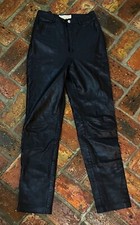 Vintage Margaret Godfrey High Waist Black 100 Leather Pants Size 4 Women  s