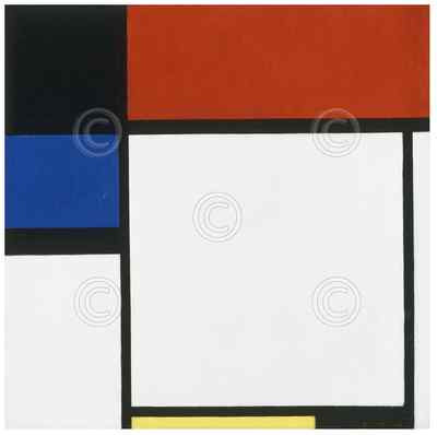 ART PRINT Composition No. III / Fox Trot B with Black Red by Piet Mondrian 11x14