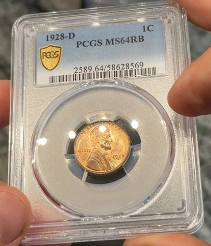 1928-D Flashy Unc Lincoln Cent ~ PCGS MS64RB