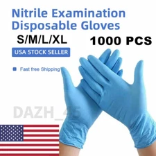 BLUE Nitrile Exam Glove  4 Mil Latex&Powder Free S/M/ L/ XL Size 1000 Pcs Gloves