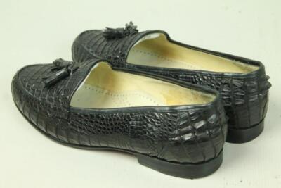 Men\'s SIAM LEATHER GOODS Custom Gray Crocodile Leather Loafers Dress Shoes 9 Men main image 4