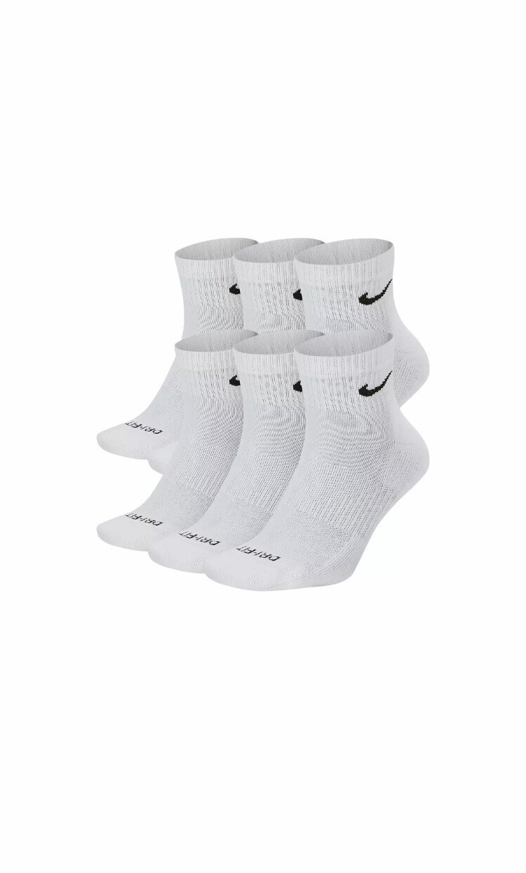 Nike Everyday Plus Cushion Ankle White/Black Socks 6 Pair Pack SX6899 Size M eBay