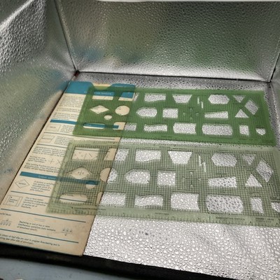IBM Flowcharting TEMPLATES (2) w Original SLEEVE Vintage 1970's GX20-8020-1. -N