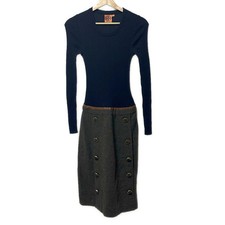 TORY BURCH - Dark Navy Dark Brown Multi Women's Dress