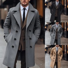 Stylischer Herren Trenchcoat Jacke mit zweireihigem Design für den Winter