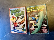 Vintage Disney Pepys Card Games Peter & The Wolf & Mickey Beanstalk 1940s/50s