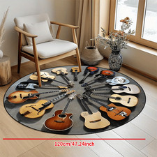 1pc Non-Slip Round Mat - Machine Washable Mat with Non-Slip Backing, Large Area
