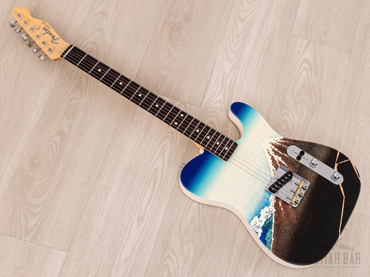 2024 Fender Japan Art Canvas Esquire Katsushika Hokusai Fuji, Mint