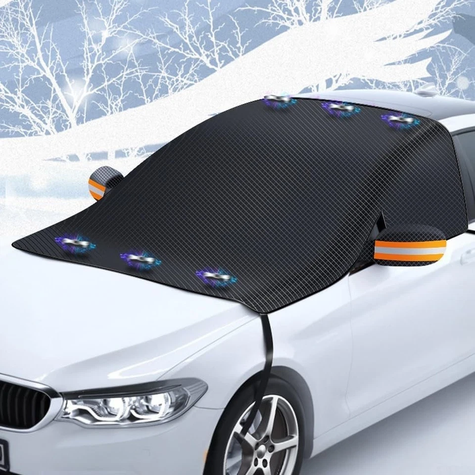 Car Windshield Snow Cover Sun Shade Winter Dust Rain Ice Frost Guard Protector Foto 3 de 4