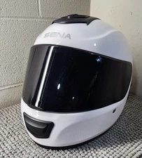 Sena Momentum Lite Motorcycle Helmet Glossy White with Bluetooth XL