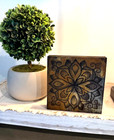 Small Art Contemporary Zen Mandala Painting on Wood Panel Shelf Sitter — photo 3