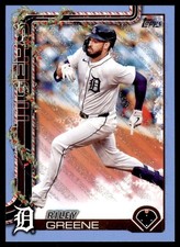 2025 Topps Holiday Riley Greene #H76 Light Blue & White Glitter Holiday Tigers