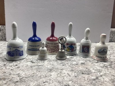 Lot of 8 Ceramic/Porcelain Bells - Vintage - Collectables/Souvenirs