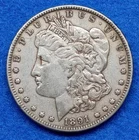 90% Silver 1891 P AU Morgan Silver Dollar - US Coin