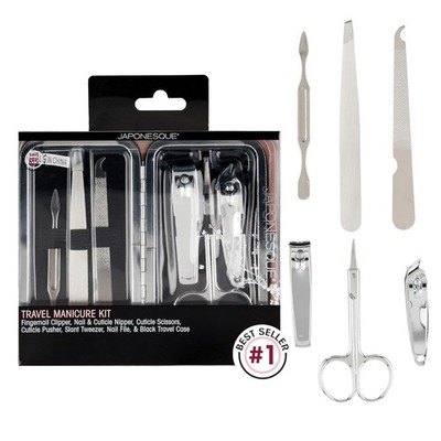 Japonesque Travel Manicure Kit Black Case, 6 Essential tools
