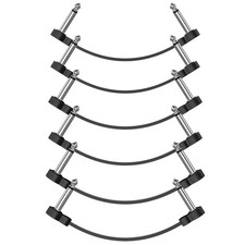 6 Pack Guitar Patch Cables, 5 Inch, 1/4" TS Right Angle Guitar Cable, Low Pro...