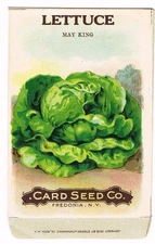 VINTAGE CARD SEED PACKET FLOWERS C1910 GENERAL STORE GARDEN NEW YORK LETTUCE