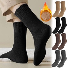 1-4Pairs Men Wool Cushioned Thick Heavy Thermal Warm Crew Work Boot Socks Winter