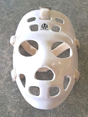 Vtg 70's/80's White Mylec Street Hockey Goalie Mask! RARE Scary Halloween Horror