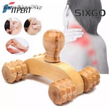 1 PCS Orange Sunshine Wooden Car Roller Massage Reflexology Hand Foot Back Body