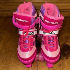 Patines ajustables Korgol para niñas principiantes M (35-38) rueda iluminada rosa