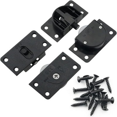 ITROLLE 2Sets Black Sliding Cabinet Hardware Component Home Wardrobe Sliding ...