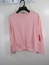 New Wonder Nation Jersey Top Size L 10 12 Girls Coral Whisper Long Sleeve