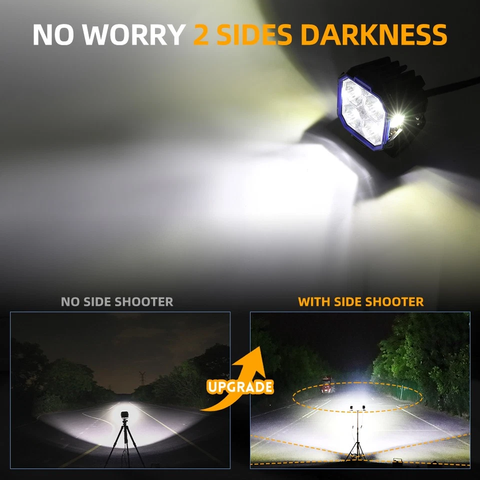 2x Auxbeam 3 pulgadas LED luz de trabajo punto de inundación DRL lámpara antiniebla conducción todoterreno ATV + cable Foto 2 de 4